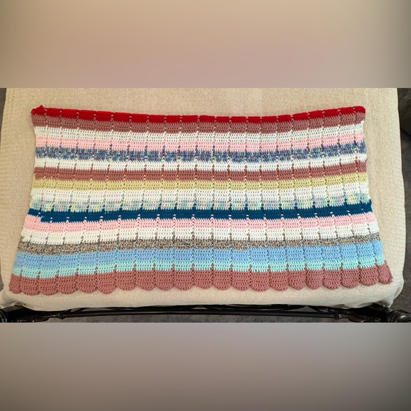 Homemade Crochet Multicolor Lap Blanket 47”x48” - Picture 8 of 8